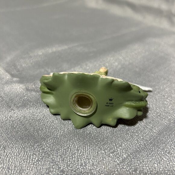 Vtg Hallmark Beautiful Angel Miniature Porcelain Tree Topper GreenWhite 2003 - Picture 7 of 10